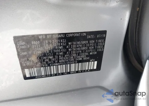 2020 Subaru Ascent Limited из США, поврежденный, VIN 4S4WMAPD7L3404618